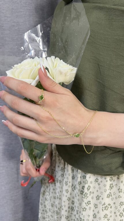 Hand chaîne duo vert
